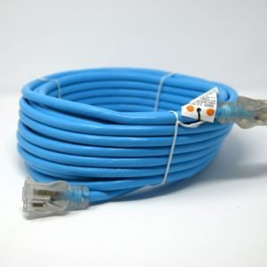 10 Gauge SJTW Heavy Duty Blue Extension Cord - Single Lighted End