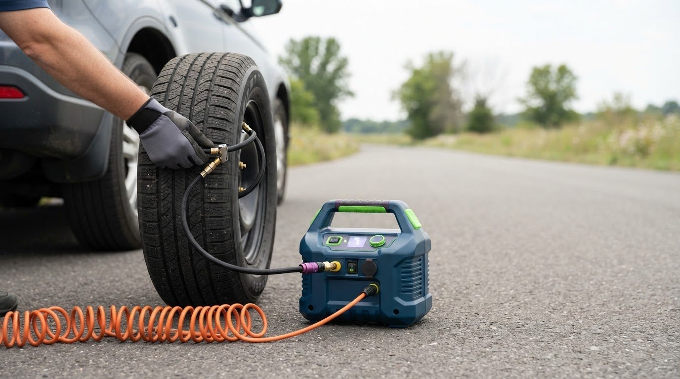 How Long Does It Take to Inflate a Tire with a Portable Compressor?
